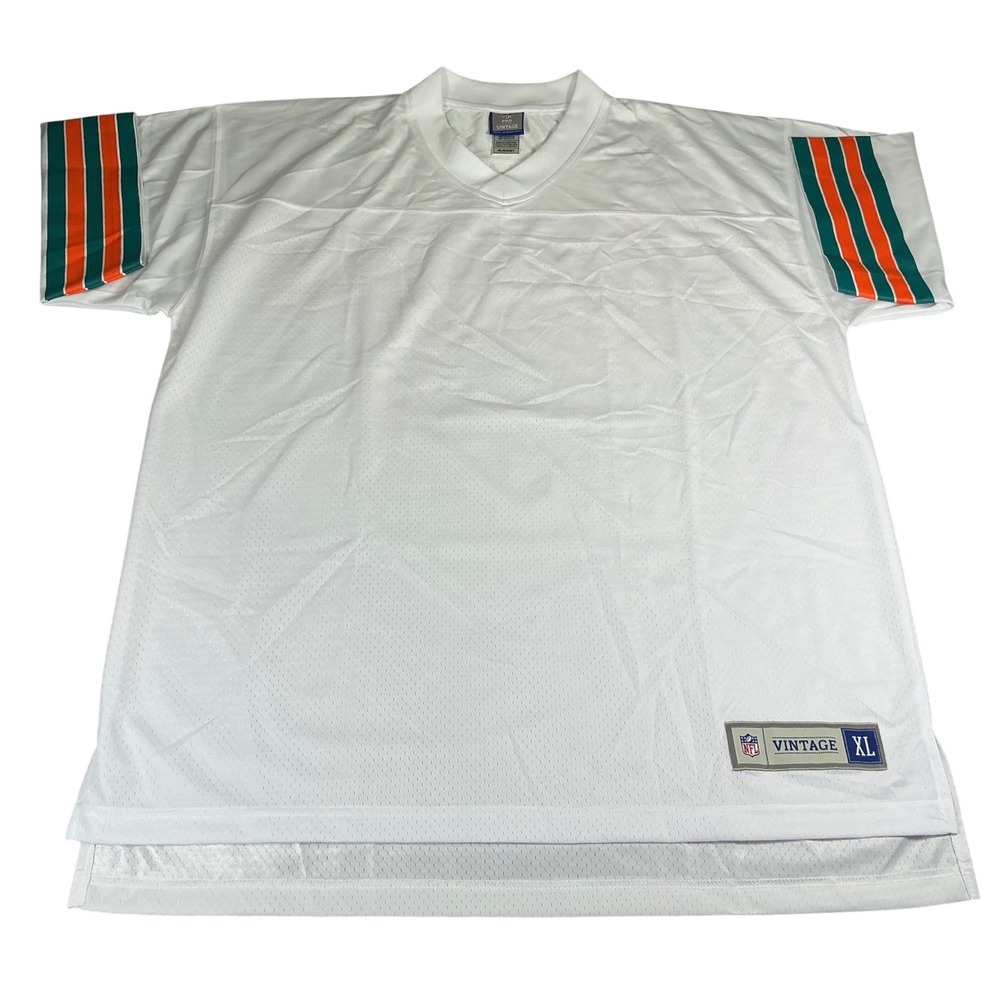 NFL Pro‎ Line Vintage Miami Dolphins Blank Jersey White Aqua Orange XL